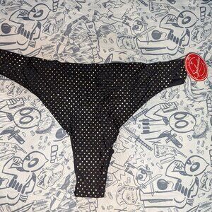 NWT Black seamless thong